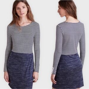 Anthropologie Dolan Left Coast Collection striped faux wrap dress size Med